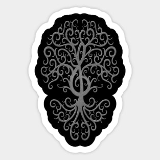 Musical Treble Clef Tree Dark Stone Sticker